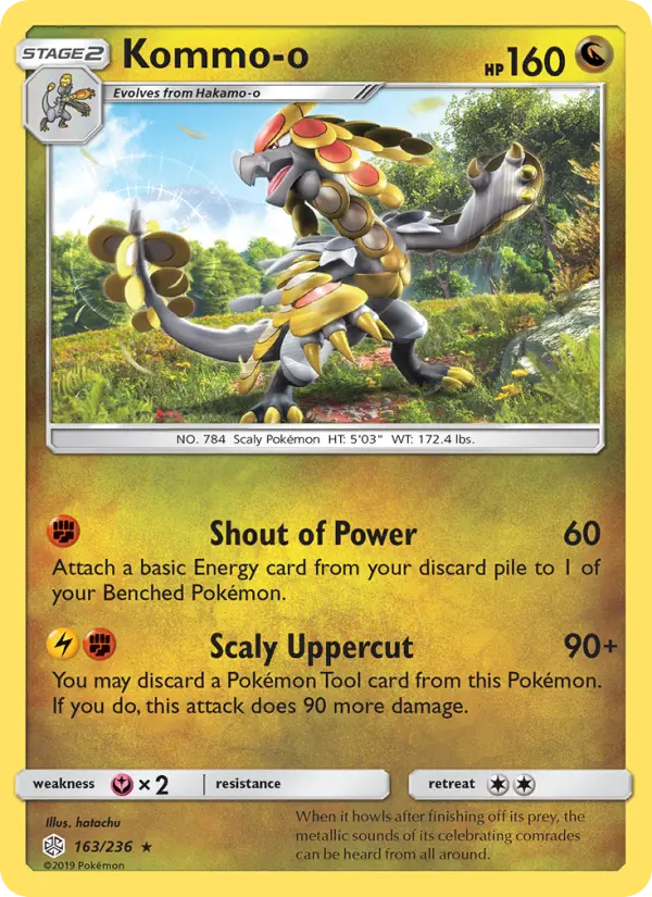 Kommo-o 163 card from Cosmic Eclipse
