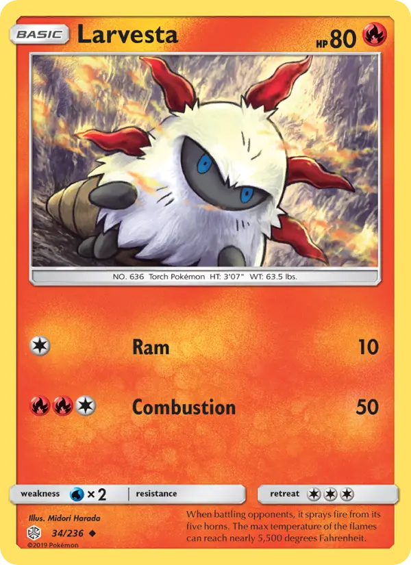 Larvesta 34 card from Cosmic Eclipse