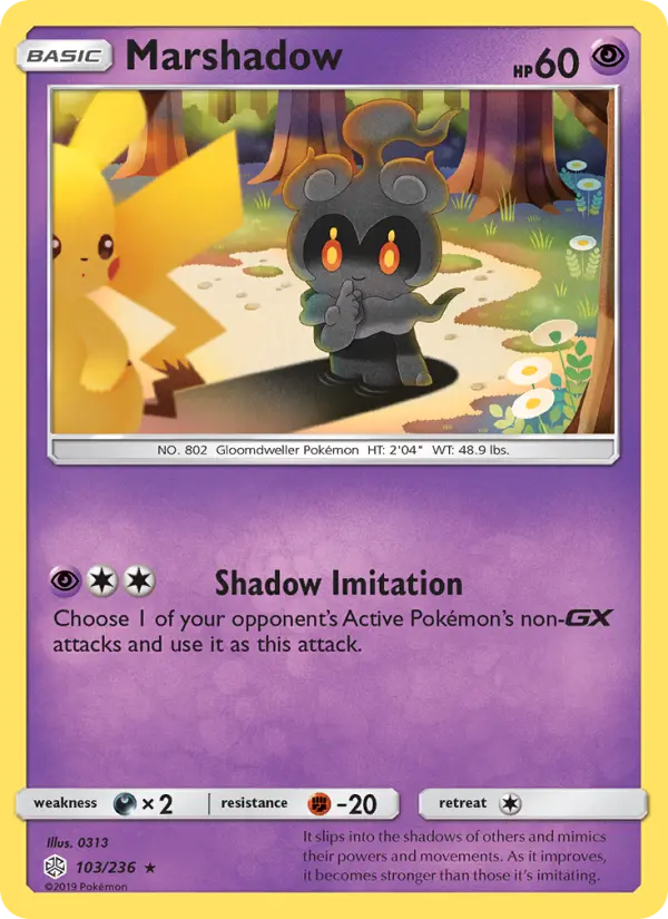 Marshadow 103 card from Cosmic Eclipse
