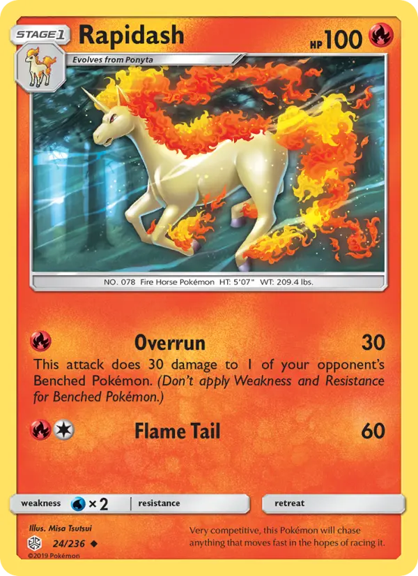 Rapidash 24 card from Cosmic Eclipse
