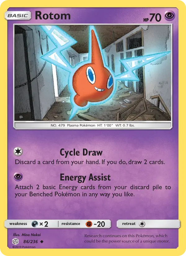 Rotom 86 card from Cosmic Eclipse