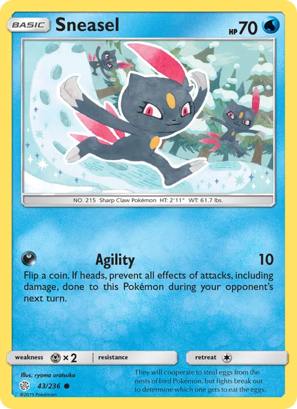 Sneasel 43 card from Cosmic Eclipse