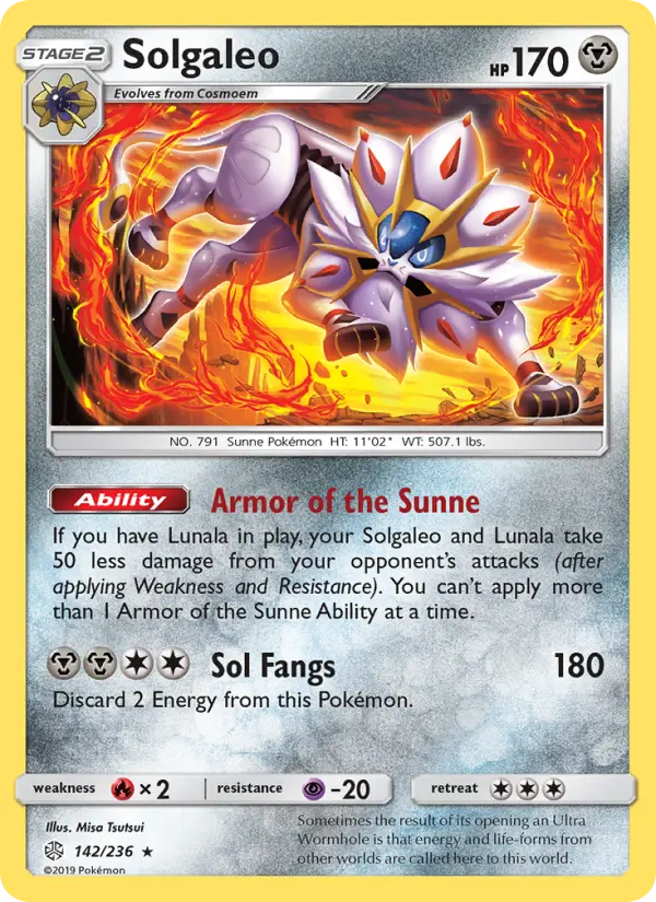 Solgaleo 142 — Cosmic Eclipse 142, Holofoil finish