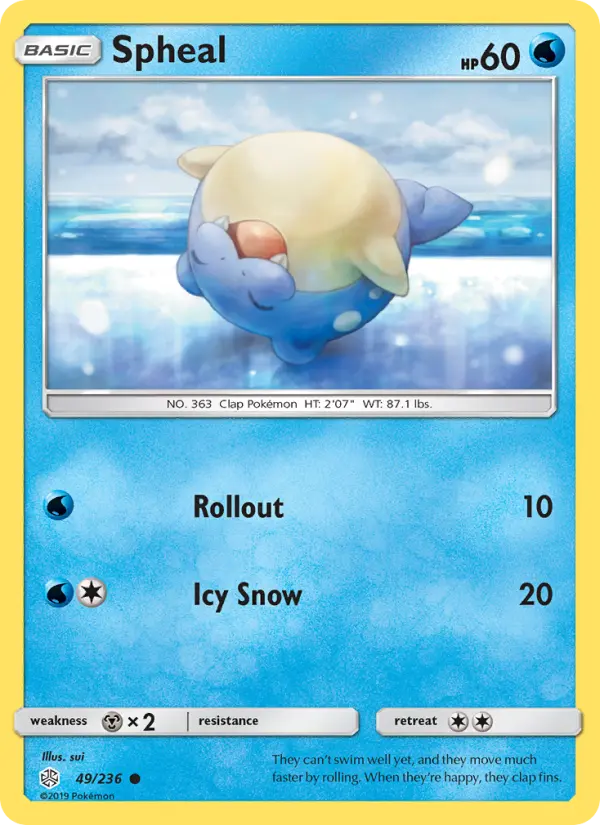 Spheal 49 card from Cosmic Eclipse