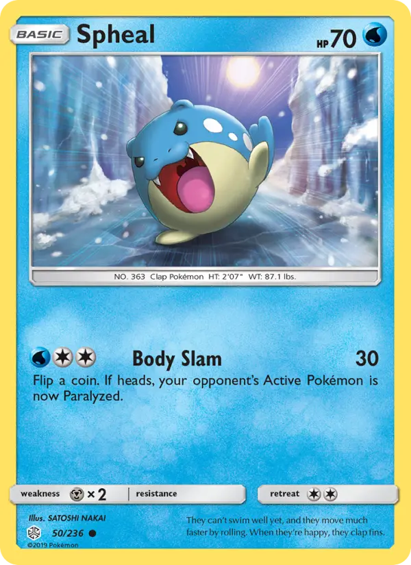Spheal 50 card from Cosmic Eclipse