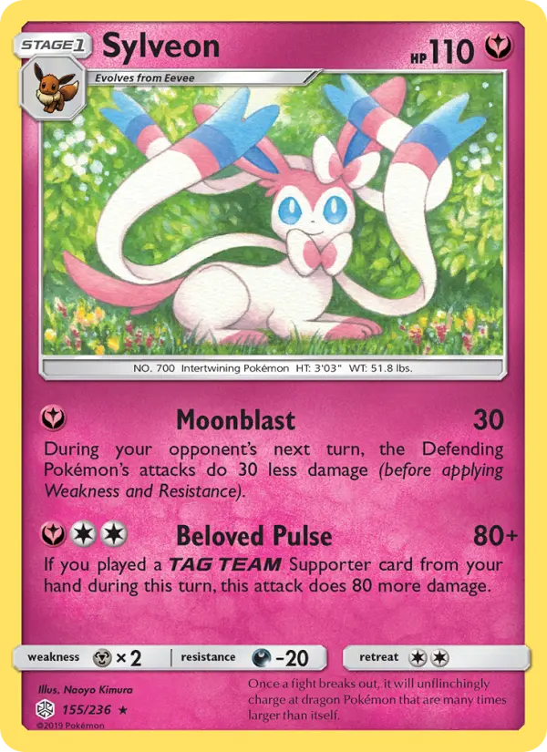 Sylveon 155 card from Cosmic Eclipse