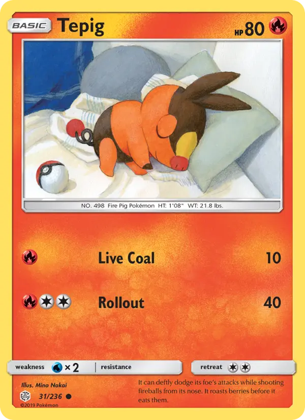 Tepig 31 card from Cosmic Eclipse