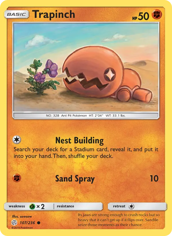 Trapinch 107 card from Cosmic Eclipse