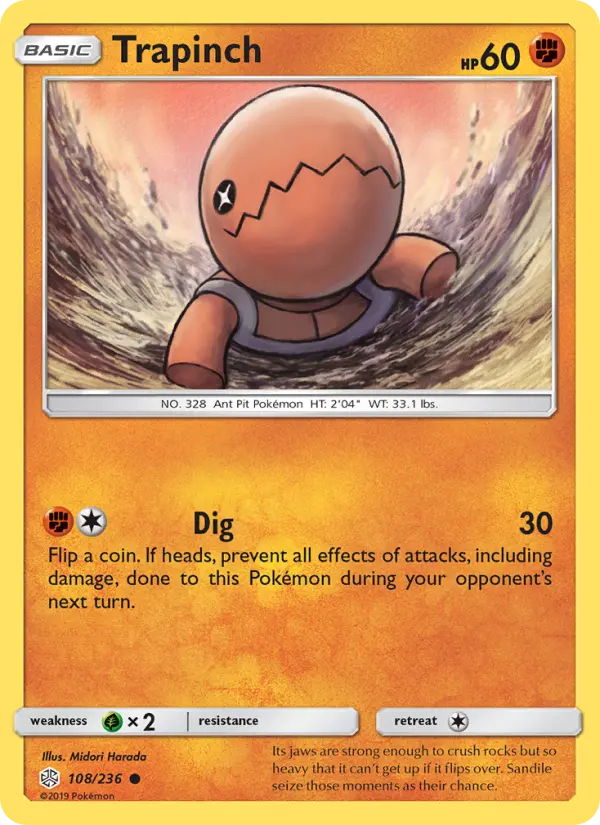 Trapinch 108 card from Cosmic Eclipse
