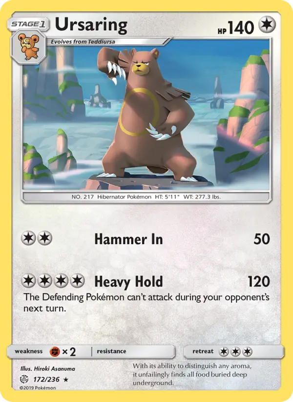 Ursaring 172 card from Cosmic Eclipse