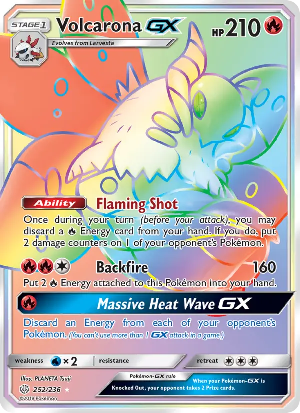 Volcarona-GX 252 card from Cosmic Eclipse