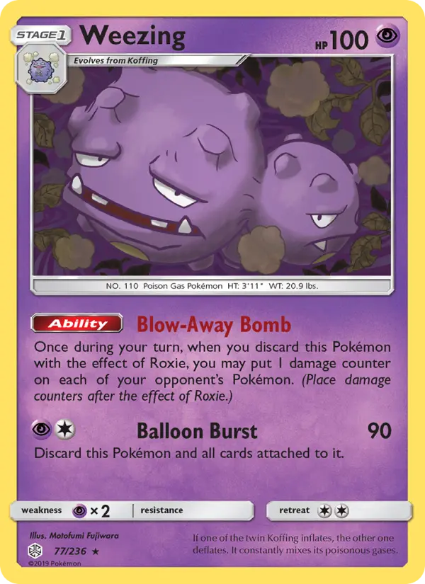Weezing 77 card from Cosmic Eclipse
