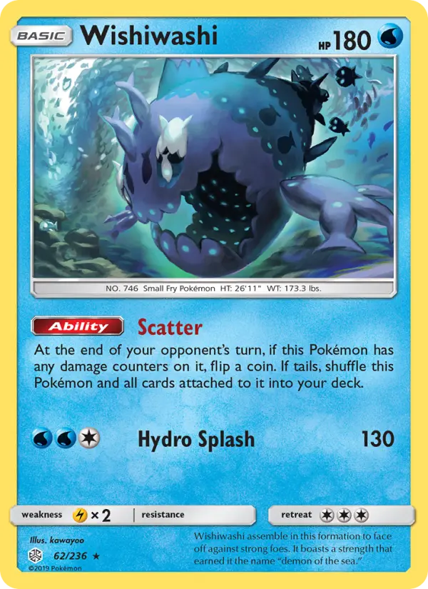 Wishiwashi 62 card from Cosmic Eclipse