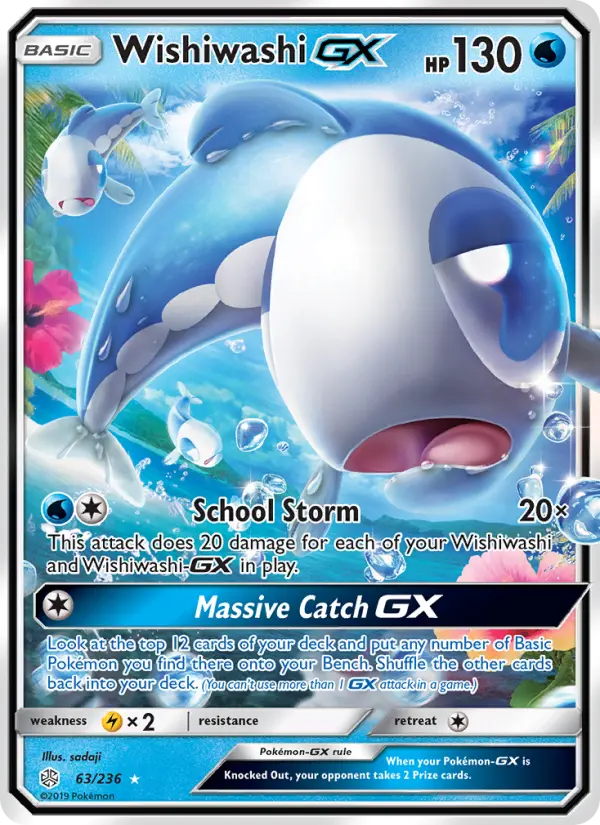 Wishiwashi-GX 63 card from Cosmic Eclipse