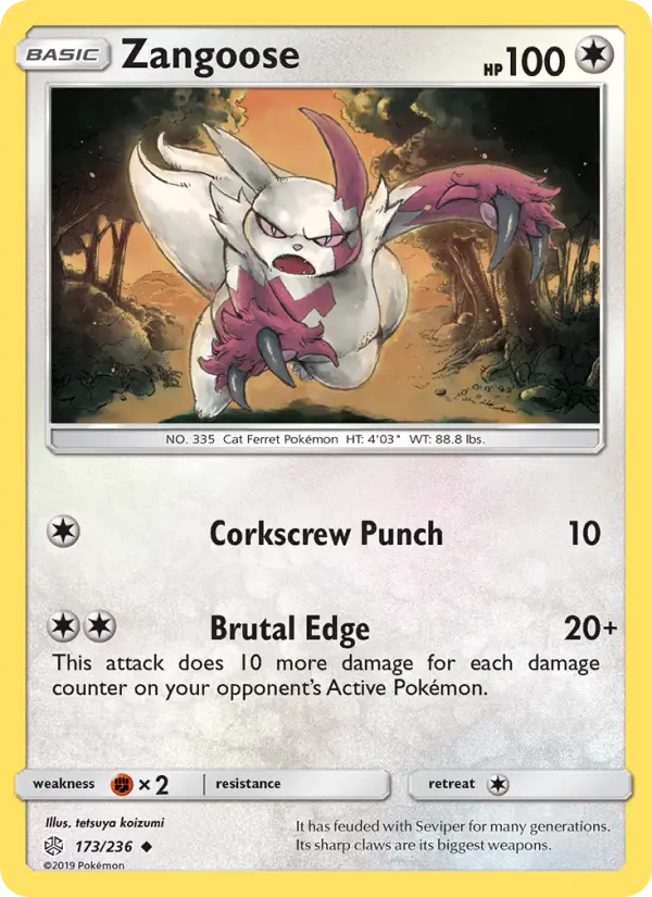 Zangoose 173 — Cosmic Eclipse 173, Normal finish