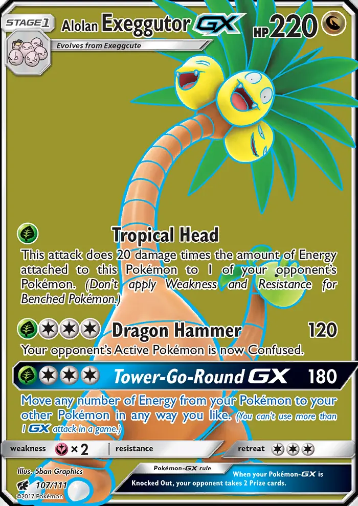 Alolan Exeggutor-GX 107 card from Crimson Invasion