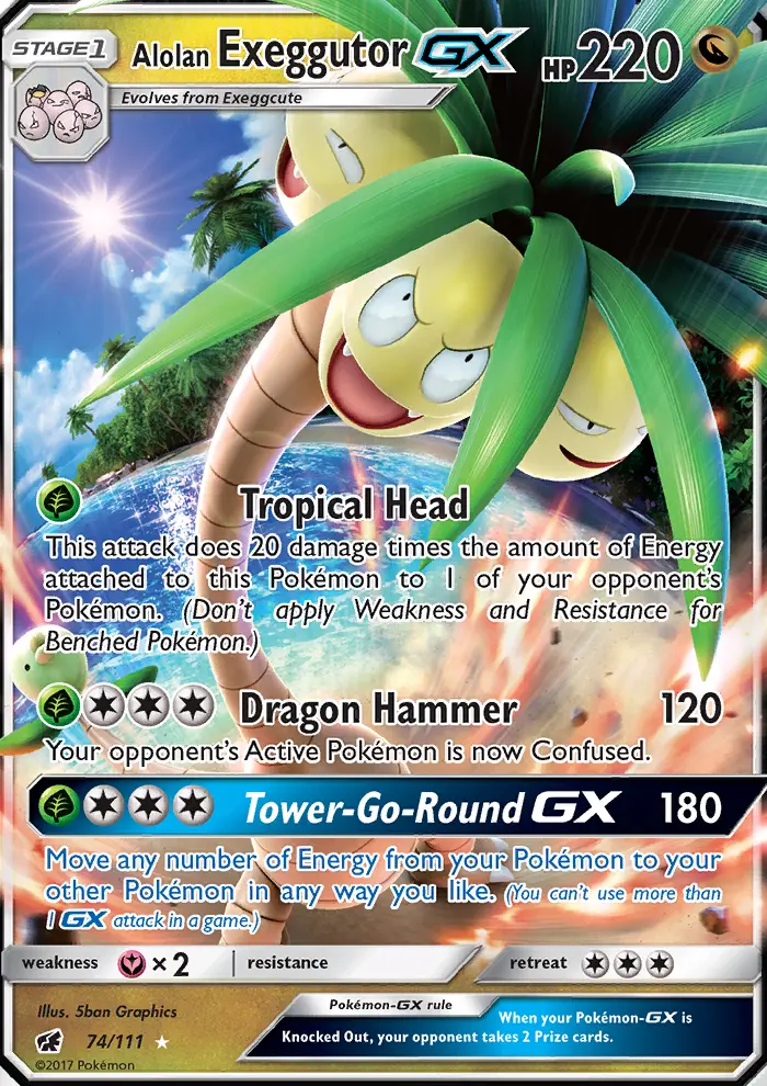 Alolan Exeggutor-GX 74 — Crimson Invasion 74, Holofoil finish