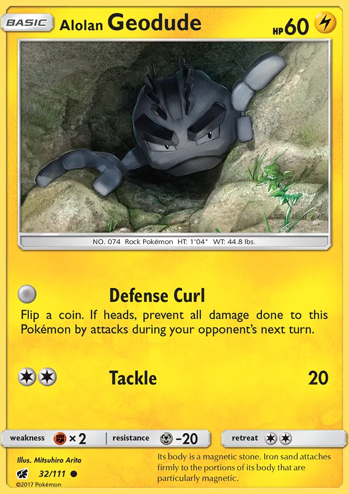 Alolan Geodude 32 card from Crimson Invasion