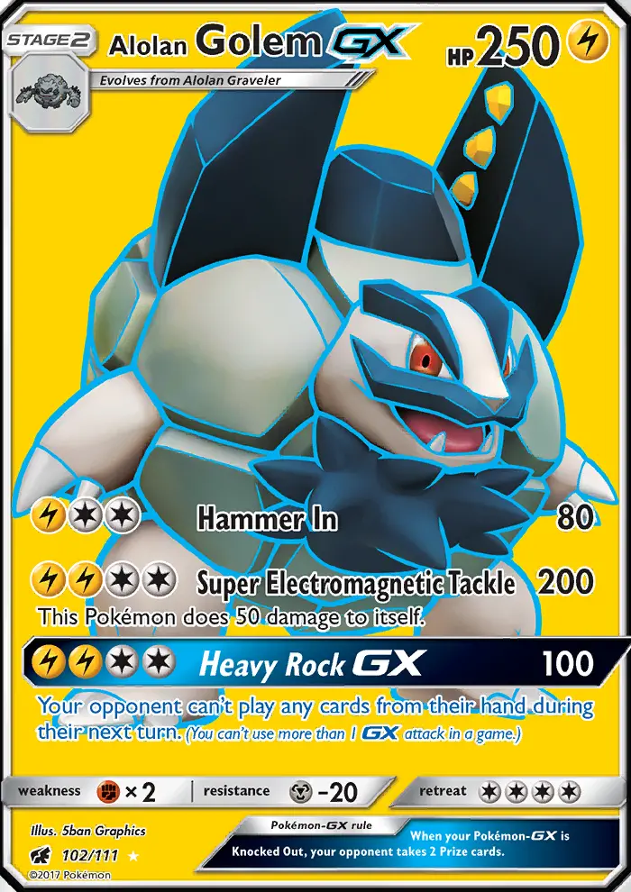 Alolan Golem-GX 102 card from Crimson Invasion