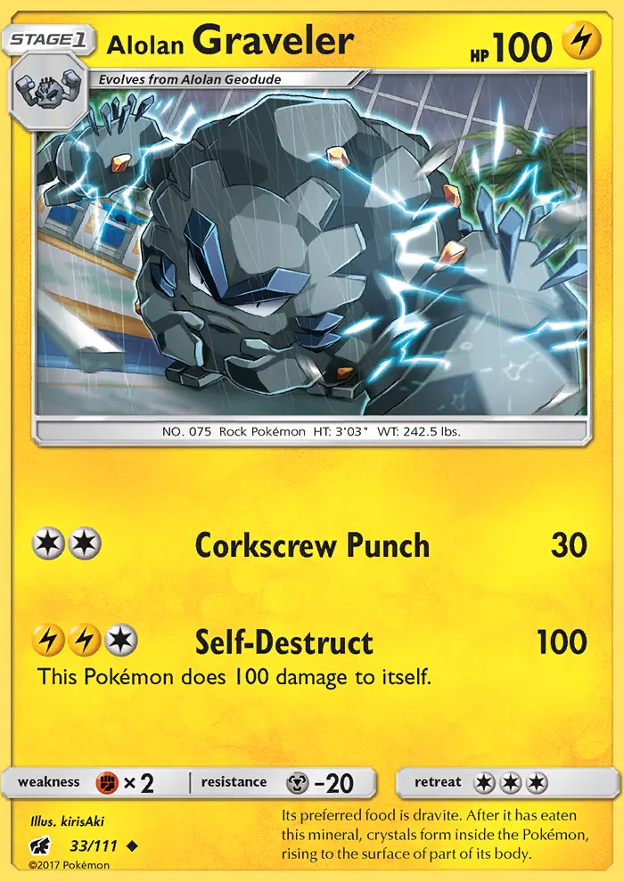 Alolan Graveler 33 — Crimson Invasion 33, Normal finish