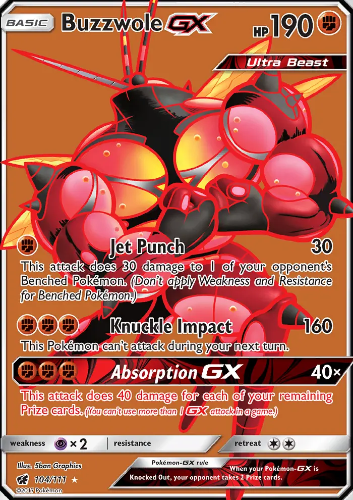 Buzzwole-GX 104 card from Crimson Invasion