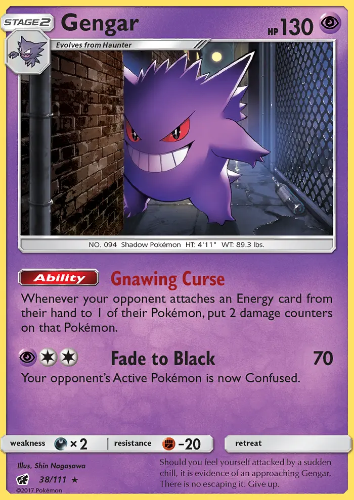 Gengar 38 — Crimson Invasion 38, Holofoil finish
