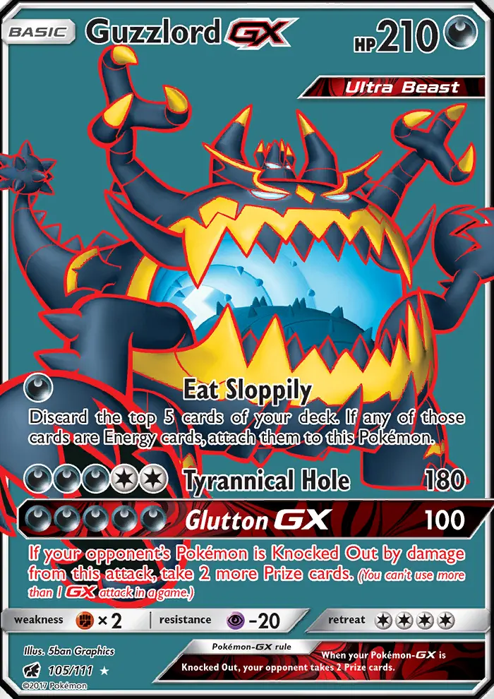 Guzzlord-GX 105 card from Crimson Invasion