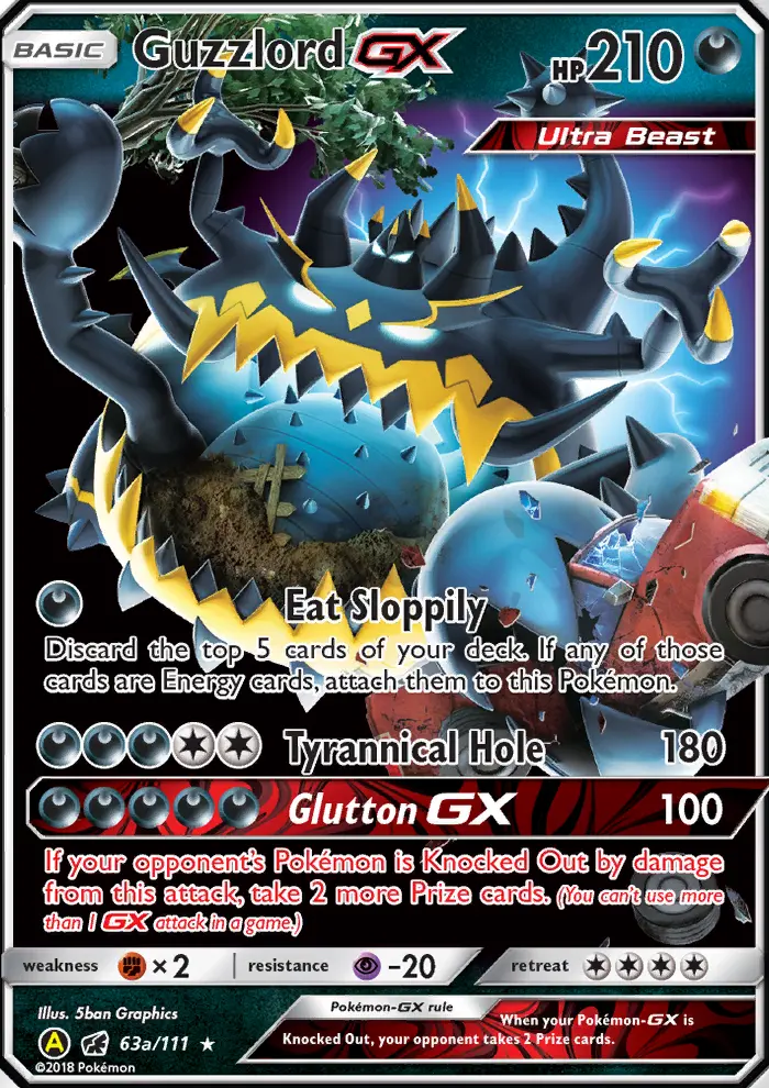 Guzzlord-GX 63a card from Crimson Invasion