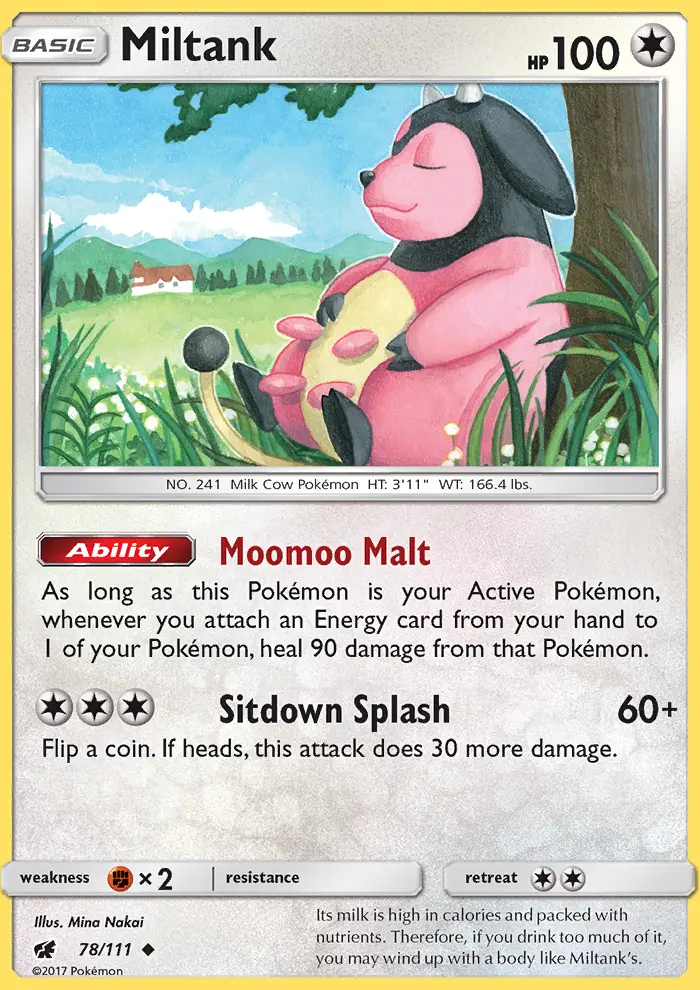 Miltank 78 card from Crimson Invasion