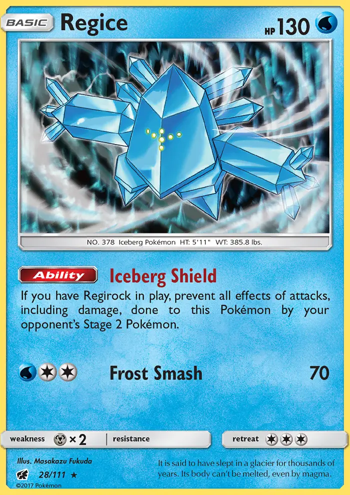 Regice 28 — Crimson Invasion 28, Holofoil finish