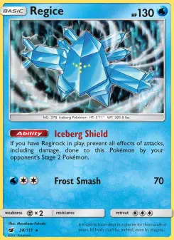 Regice 28 — shown as an example of the Reverse Holofoil finish