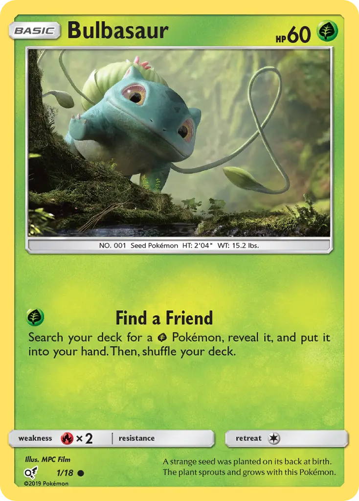 Bulbasaur 1 — Detective Pikachu 1, Holofoil finish