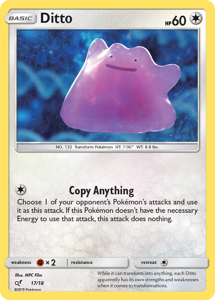 Ditto 17 card from Detective Pikachu