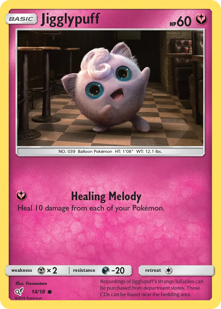 Jigglypuff 14 — Detective Pikachu 14, Holofoil finish