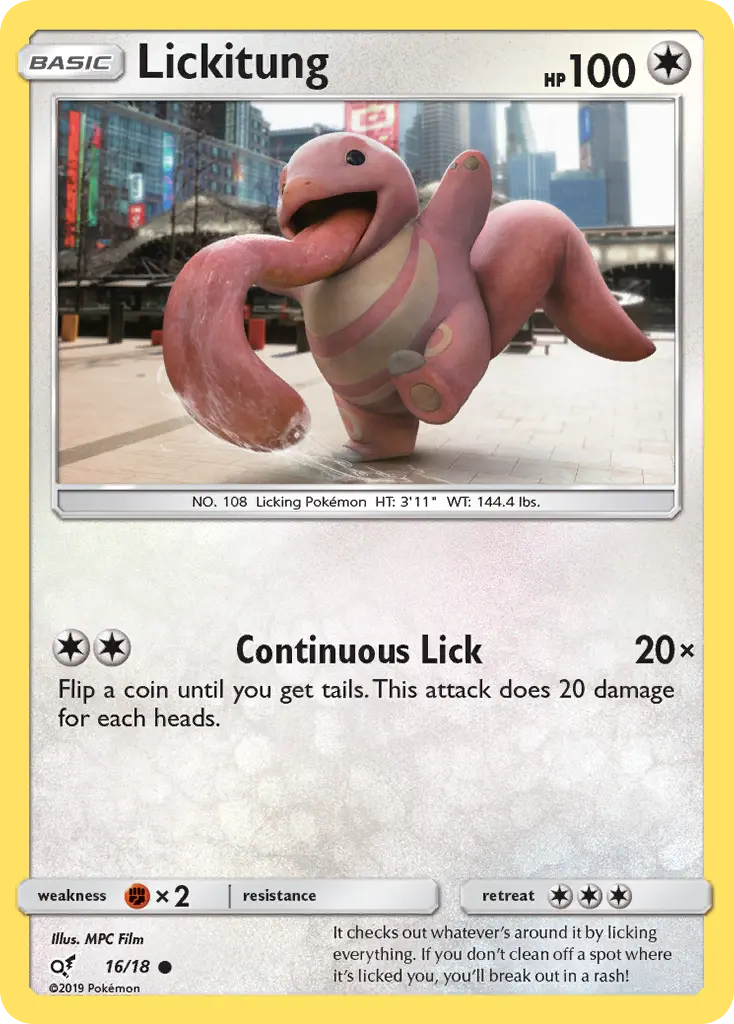 Lickitung 16 — Detective Pikachu 16, Holofoil finish