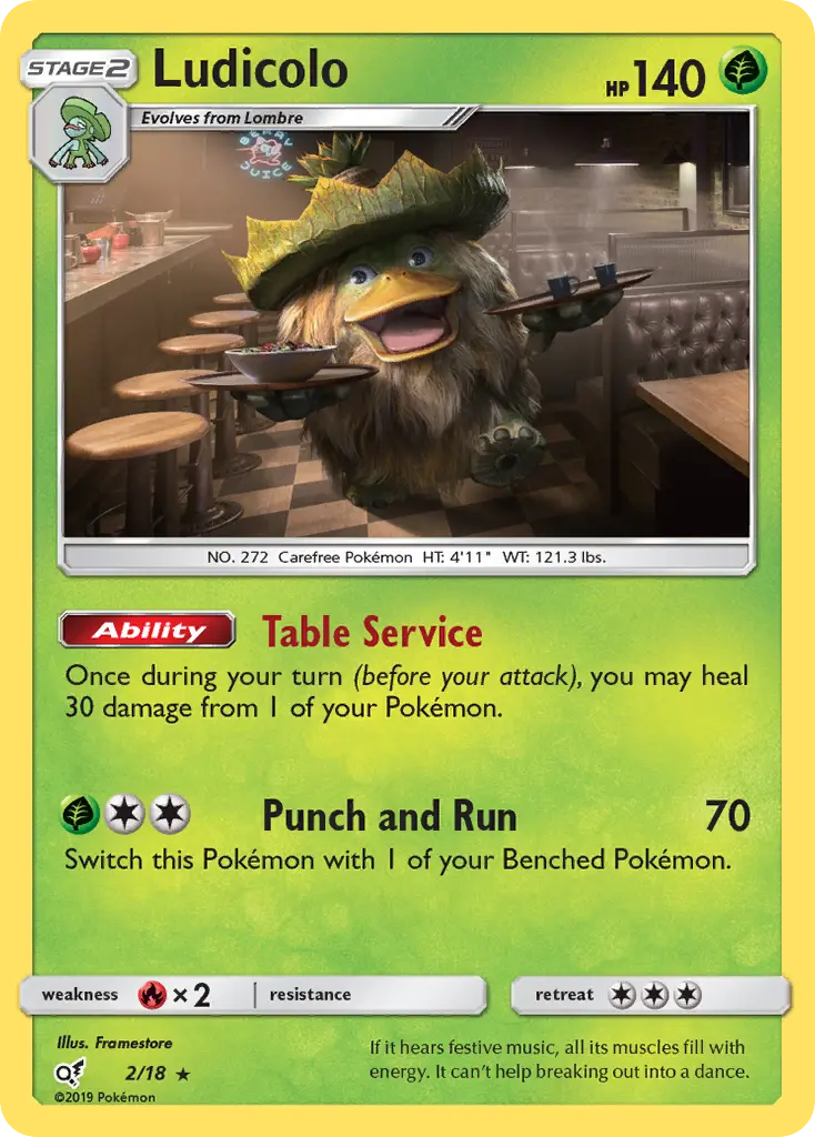 Ludicolo 2 card from Detective Pikachu