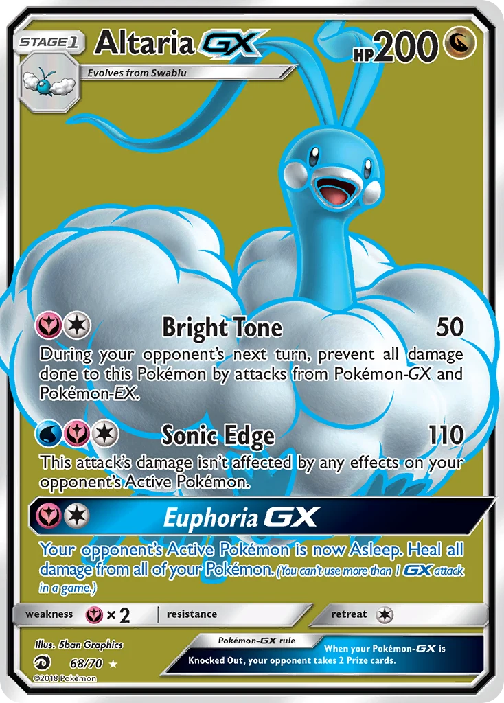Altaria-GX 68 card from Dragon Majesty