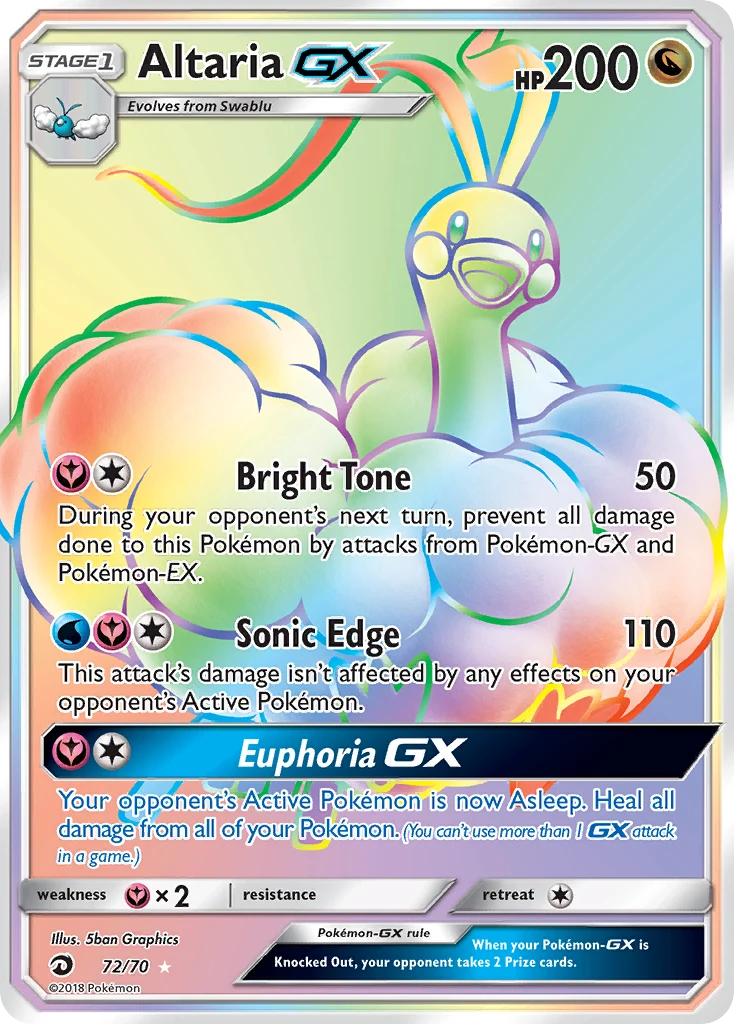 Altaria-GX 72 — Dragon Majesty 72, Holofoil finish