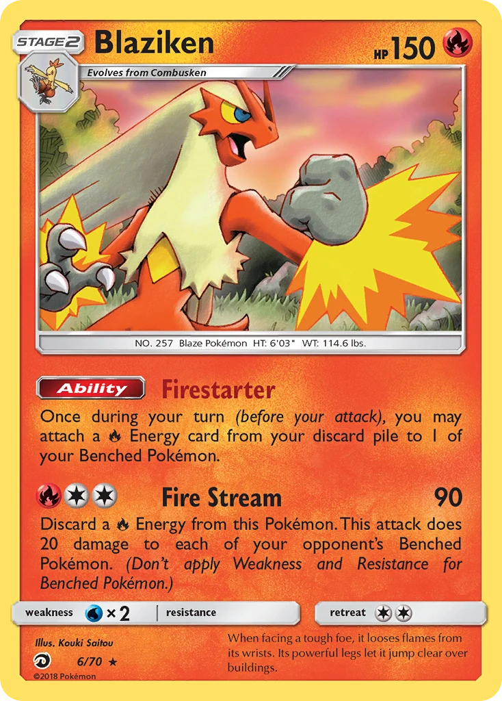 Blaziken 6 card from Dragon Majesty