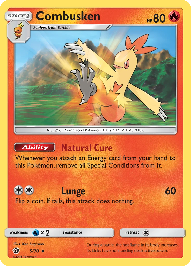 Combusken 5 card from Dragon Majesty