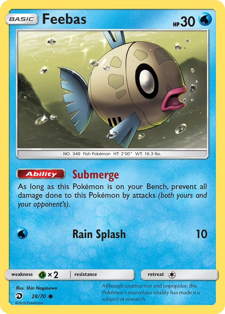 Feebas 28 card from Dragon Majesty