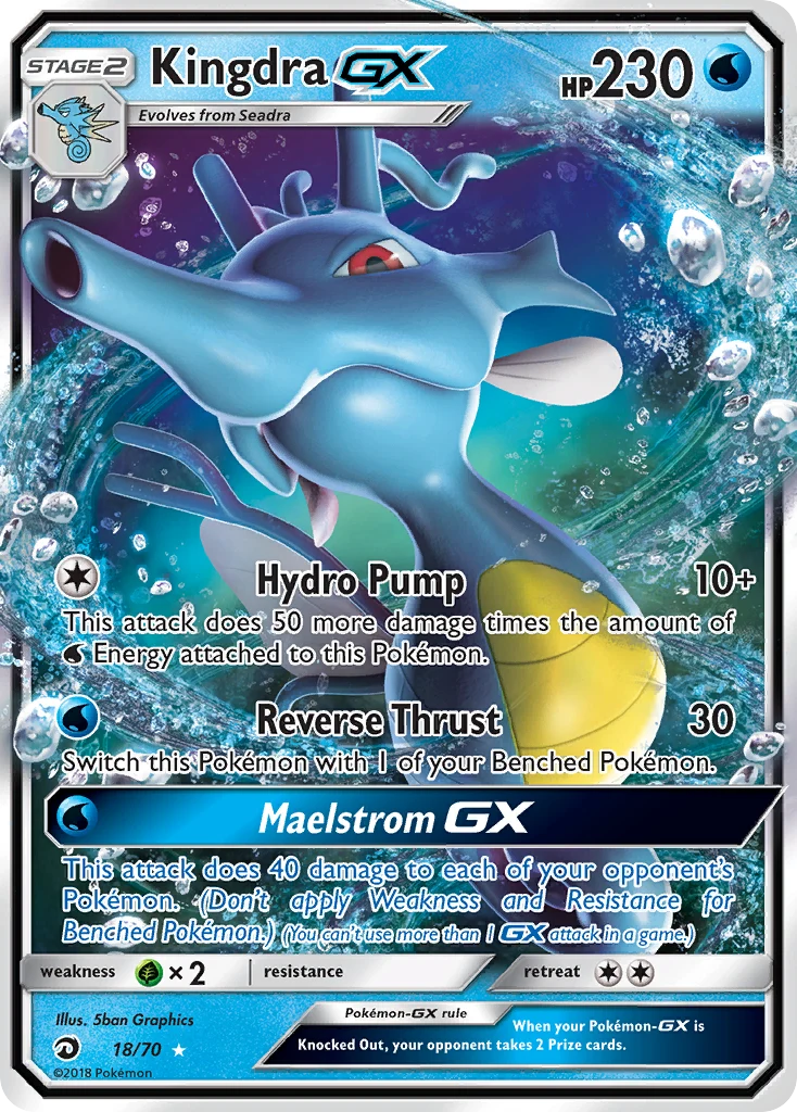 Kingdra-GX 18 card from Dragon Majesty