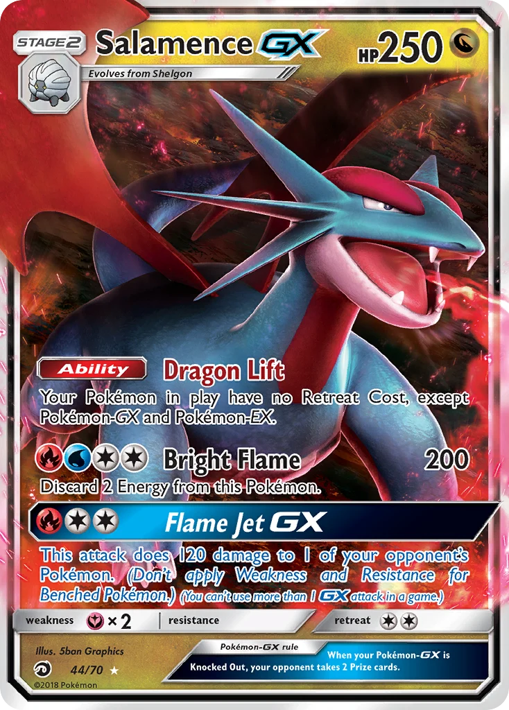 Salamence-GX 44 — Dragon Majesty 44, Holofoil finish