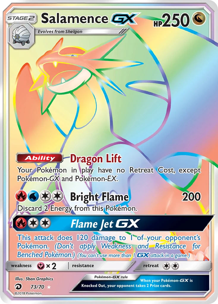 Salamence-GX 73 — Dragon Majesty 73, Holofoil finish