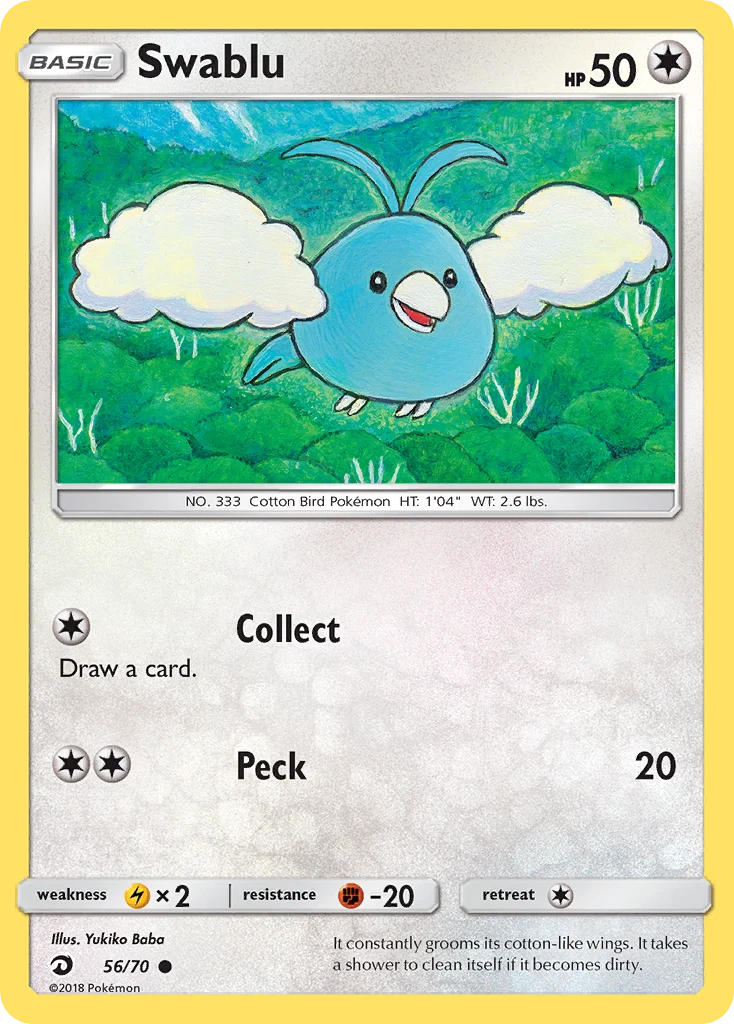 Swablu 56 card from Dragon Majesty