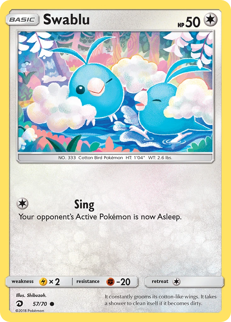 Swablu 57 card from Dragon Majesty
