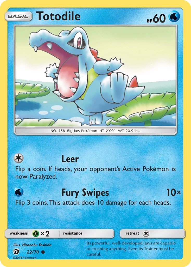Totodile 22 card from Dragon Majesty
