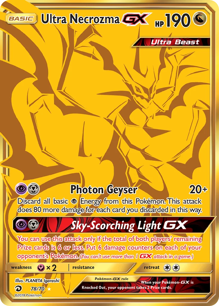 Ultra Necrozma-GX 78 — the most expensive Dragon Majesty card