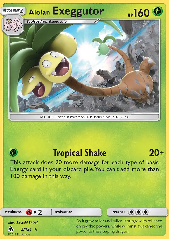 Alolan Exeggutor 2 card from McDonald's Collection 2019
