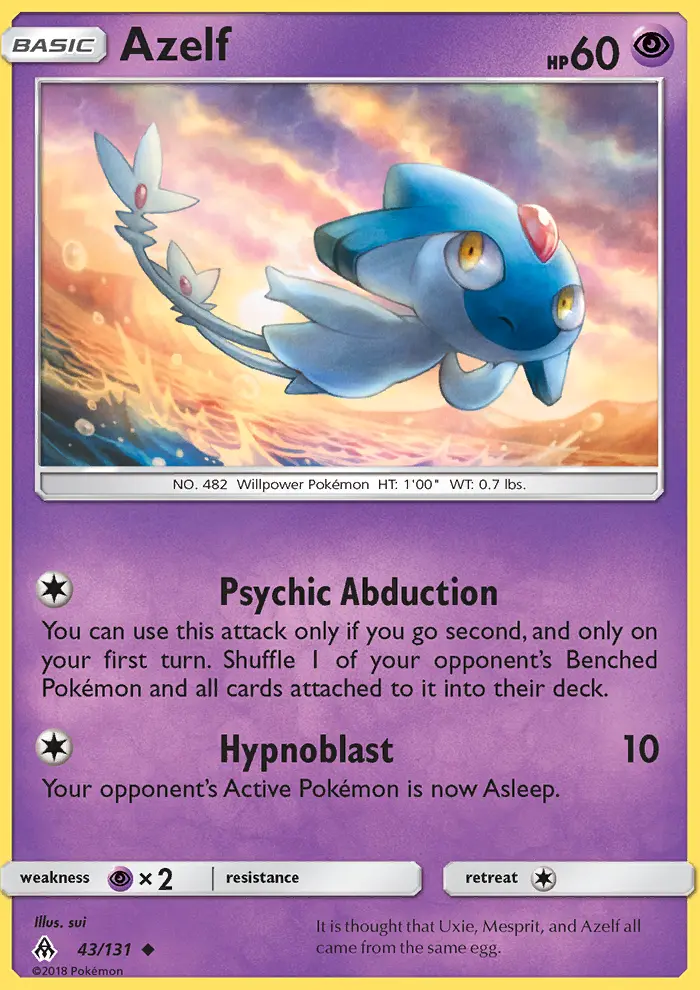 Azelf 43 card from Forbidden Light